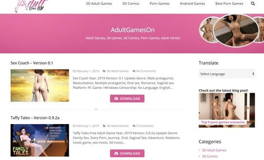 3d Android Porn - AdultGamesOn Review & Similar Porn Sites - Prime Porn List